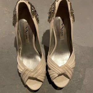 Ivory satin heels